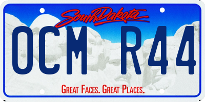 SD license plate 0CMR44
