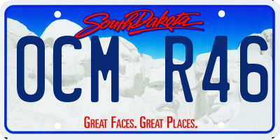 SD license plate 0CMR46
