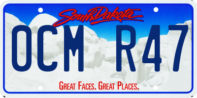 SD license plate 0CMR47
