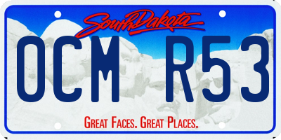 SD license plate 0CMR53