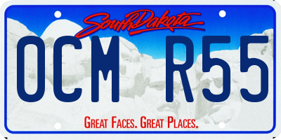 SD license plate 0CMR55