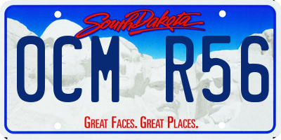SD license plate 0CMR56