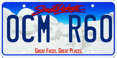 SD license plate 0CMR60