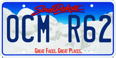 SD license plate 0CMR62