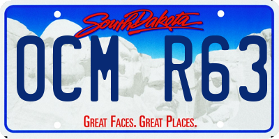 SD license plate 0CMR63