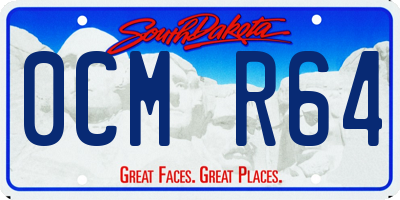 SD license plate 0CMR64