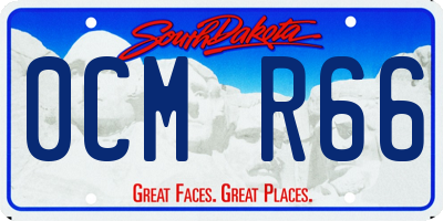 SD license plate 0CMR66