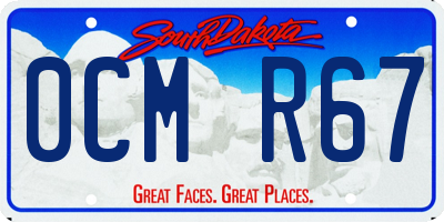 SD license plate 0CMR67