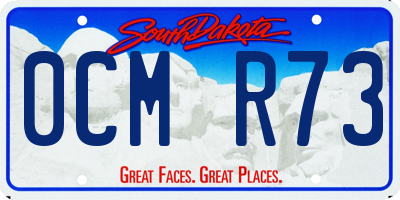 SD license plate 0CMR73