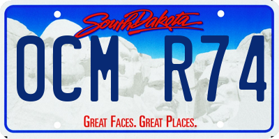 SD license plate 0CMR74