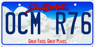 SD license plate 0CMR76