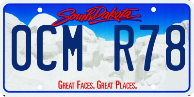 SD license plate 0CMR78