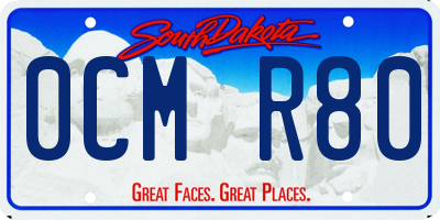 SD license plate 0CMR80