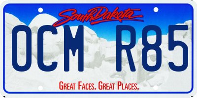 SD license plate 0CMR85