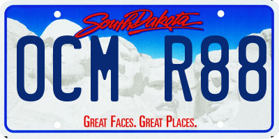 SD license plate 0CMR88