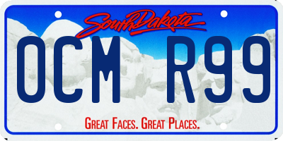 SD license plate 0CMR99