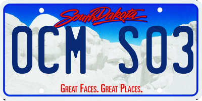 SD license plate 0CMS03
