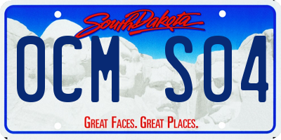 SD license plate 0CMS04