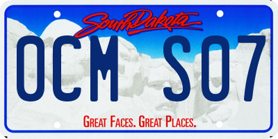 SD license plate 0CMS07