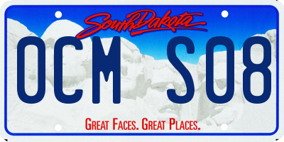 SD license plate 0CMS08