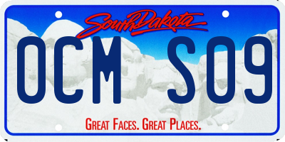 SD license plate 0CMS09