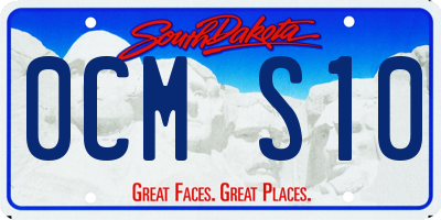 SD license plate 0CMS10