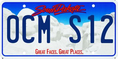 SD license plate 0CMS12