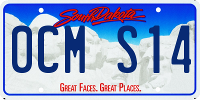 SD license plate 0CMS14