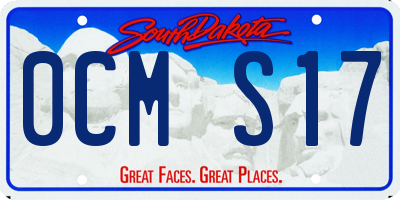 SD license plate 0CMS17