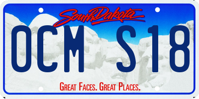 SD license plate 0CMS18