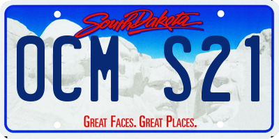 SD license plate 0CMS21
