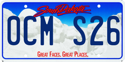 SD license plate 0CMS26