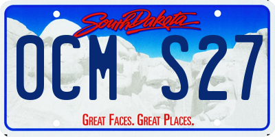 SD license plate 0CMS27