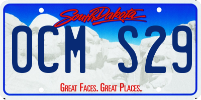 SD license plate 0CMS29