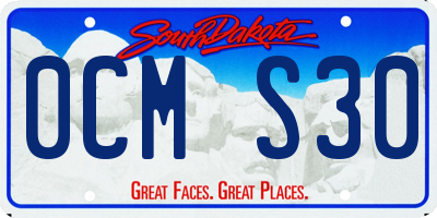 SD license plate 0CMS30