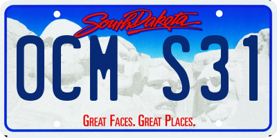 SD license plate 0CMS31