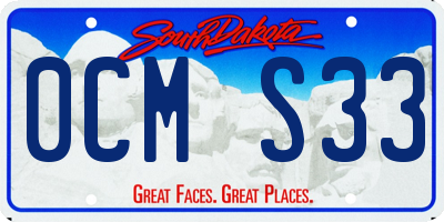 SD license plate 0CMS33