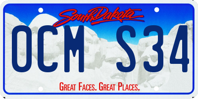 SD license plate 0CMS34