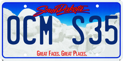 SD license plate 0CMS35