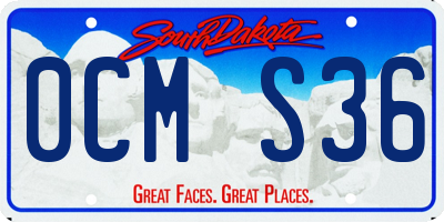 SD license plate 0CMS36