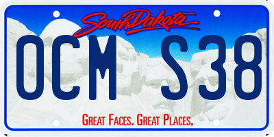 SD license plate 0CMS38