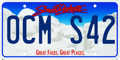 SD license plate 0CMS42