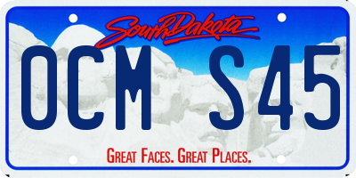 SD license plate 0CMS45