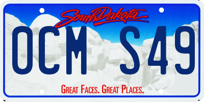 SD license plate 0CMS49