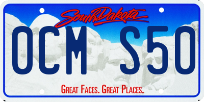 SD license plate 0CMS50