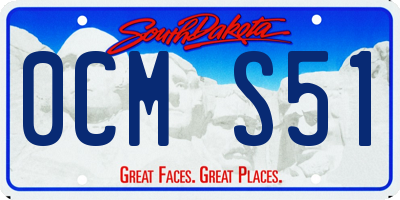 SD license plate 0CMS51