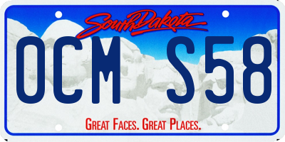 SD license plate 0CMS58