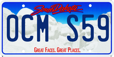 SD license plate 0CMS59