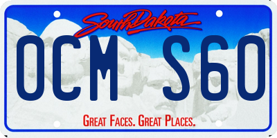 SD license plate 0CMS60