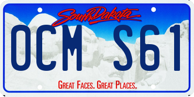 SD license plate 0CMS61